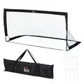 HOMCOM Set of 2 Football Goal Net 6 x 3 ft Foldable Outdoor Sport Training Teens Adults Football with Carrying Bag Black - 8