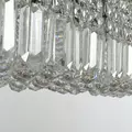 HOMCOM Modern Crystal Ceiling Light Square Crystal Chandelier for Living Room, Dining Room, Hall, E14 Base, Silver, 80 x 25 x 23cm - 9