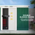 Outsunny 9ft x 4ft Metal Garden Shed, Outdoor Tool House with Foundation Kit, Ventilations and Double Doors, Deep Green - 5