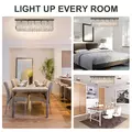 HOMCOM Modern Crystal Ceiling Light Square Crystal Chandelier for Living Room, Dining Room, Hall, E14 Base, Silver, 80 x 25 x 23cm - 7