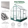 Outsunny 6x6 FT Polycarbonate Greenhouse with Base and Raised Bed, Walk-in Greenhouse with Aluminium Frame, Temperature Controlled Window, Foundation for Plants, Flowers, Vegetable - 4