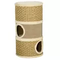PawHut Cat Scratching Barrel Kitten Tree Tower for Indoor Cats Pet Furniture Climbing Frame Covered with Sisal and Seaweed Rope Cozy Platform Soft Plush - 1