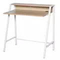 HOMCOM Writing Desk Computer Table Home Office PC Laptop Workstation Storage Shelf 84L x 45W cm White and Oak - 1