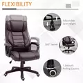 Vinsetto Office Chair with 6-Point Maaage, PU Desk Chair with Padded Seat and Armrest, Computer Chair with Tilt Function for Home, Brown - 6
