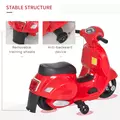 HOMCOM Vespa Licensed 6V Kids Electric Motorbike Ride On Motorcycle  Battery Powered for 18-36 Months with Horn Light Red - 6