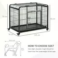 PawHut Metal Dog Cage Kennel Locking Door & Wheels Removable Tray Openable Top For Extra Large Pets 125 x 76 x 81 cm - 3