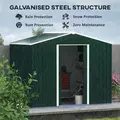 Outsunny 7.7 x 5.7ft Metal Garden Shed with Ventilation Slots and Sliding Doors, Galvanised Outdoor Tool Storage House, Green - 4