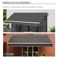 Outsunny Awning Canopy Manual Retractable Porch Sun Shade Shelter 3 x 2m Grey - 5