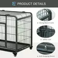 PawHut Metal Dog Cage Kennel Locking Door & Wheels Removable Tray Openable Top For Extra Large Pets 125 x 76 x 81 cm - 5