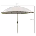 Outsunny 2.5m Shanghai Garden Parasol Umbrella with Crank & Tilt, Adjustable Outdoor Sun Shade, Off-White - 3