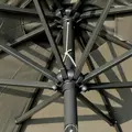 Outsunny 2.7m Patio Garden Umbrella Outdoor Parasol with Tilt Crank and 24 LEDs Lights (Grey) - 9
