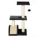 PawHut 72cm Cat Tree with Scratching Post, Pad for Indoor Cats - Black - 8