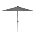 Outsunny 2.7m Patio Garden Umbrella Outdoor Parasol with Tilt Crank and 24 LEDs Lights (Grey) - 1