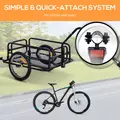 HOMCOM Bike Cargo Trailer Bicycle Trailer Cargo Storage Cart w/ Hitch Cycling Camping Luggage Storage Carrier Transport Steel Black - 4