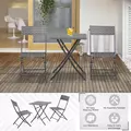 Outsunny 2-Seater Chair Bistro Set Garden Patio Table & Chair Black Rattan Furniture Grey - 4