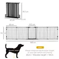PawHut 5 Panels Pet Playpen Metal Fence w/ Walk Through Door - Black - 3