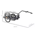 HOMCOM Bike Cargo Trailer Bicycle Trailer Cargo Storage Cart w/ Hitch Cycling Camping Luggage Storage Carrier Transport Steel Black - 3