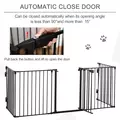 PawHut 5 Panels Pet Playpen Metal Fence w/ Walk Through Door - Black - 6