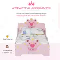 HOMCOM Kids Toddler Bed Princess Crown Theme Safety Side Rails Slats Home Bedroom Furniture Boys Girls 3-6 Years Pink 143 x 73 x 60 cm - 6