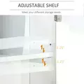 kleankin Bathroom Mirror Cabinet Wall Mounted Storage Cupboard with Double Door and Adjustable Shelf, White - 4