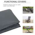 Outsunny Rectangular Patio Furniture Cover for Chairs Water UV Resistant Protection 600D Oxford Fabric Rattan Lounge Clean Cover, 200 x 86 x 82cm - 6