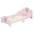 HOMCOM Kids Toddler Bed Princess Crown Theme Safety Side Rails Slats Home Bedroom Furniture Boys Girls 3-6 Years Pink 143 x 73 x 60 cm - 8