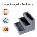 PawHut Dog Steps for Bed Sofa, 3 Step Wooden Dog Stairs for Sofa, Pet Stairs with Storage for Small Cats and Puppy, Grey - 4