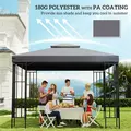 Outsunny 3(m) Gazebo Top Cover Double Tier Canopy Replacement Pavilion Roof Deep Grey - 6