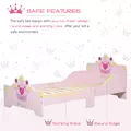 HOMCOM Kids Toddler Bed Princess Crown Theme Safety Side Rails Slats Home Bedroom Furniture Boys Girls 3-6 Years Pink 143 x 73 x 60 cm - 5