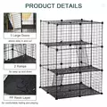 PawHut Pet Playpen DIY Small Animal Cage Enclosure Metal Wire Fence 39 Panels with 3 Doors 2 Ramps for Kitten Bunny Chinchilla Pet Mink Black - 4