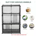 PawHut Pet Playpen DIY Small Animal Cage Enclosure Metal Wire Fence 39 Panels with 3 Doors 2 Ramps for Kitten Bunny Chinchilla Pet Mink Black - 7