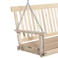 Outsunny Outdoor Wooden Swing Bench 2-Seater Porch Swing Chair Hanging Hammock Garden Furniture, Natural - 7