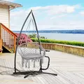 Outsunny Hammock Chair Stand Only Construction Heavy Duty Metal C-Stand for Hanging Hammock Chair Porch Swing Indoor or Outdoor Use - 2