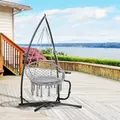 Outsunny Hammock Chair Stand Only Construction Heavy Duty Metal C-Stand for Hanging Hammock Chair Porch Swing Indoor or Outdoor Use - 2