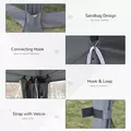 Outsunny 3.8m x 3.2m Pop Up Gazebo Hexagonal Canopy Tent Outdoor Sun Protection with 6 Mesh Sidewalls, Hand Bag, Grey - 7
