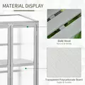 Outsunny Wooden Cold Frame Greenhouse Polycarbonate Garden Grow House for Flower Vegetable Plants with Adjustable Shelf, Double Doors, 76 x 47 x 110cm, Light Grey - 4