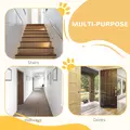 PawHut Dog Gate Pet Safety Gate Stair Barrier Pressure Fit Adjustable 76-82/86-97/101-107 cm, White - 4
