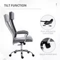 Vinsetto Office Chair, Ergonomic Desk Chair, High Back Computer Chair with Adjustable Height, Swivel Rolling Wheels, Mesh Back and Linen-Feel Fabric Seat for Home and Study, Grey - 5