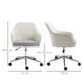 Vinsetto Home Office Chair Comfortable Computer Desk Chair Swivel Task Chair with Golden Base, Vanity Chair for Teens Adults Bedroom, Beige - 3