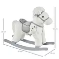 HOMCOM Kids Plush Ride-On Rocking Horse Toy Rocker with Plush Toy Realistic Sounds for Child 18-36 Months White - 3