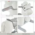 HOMCOM Kids Plush Ride-On Rocking Horse Toy Rocker with Plush Toy Realistic Sounds for Child 18-36 Months White - 8