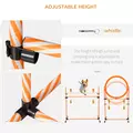 PawHut Dog Agility Equipment Pet Training Set with Adjustable Height Jump Ring Hurdle Whistle Weave Poles Square Pause Box Carry Bag - 5
