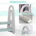 HOMCOM Kids Toddler Step Stool Ladder Kitchen Helper for Toilet Potty Training Bathroom Sink Bedroom Blue and Grey - 6