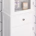 kleankin Bathroom Storage Cabinet with 3-tier Shelf Drawer Door, Floor Cabinet Free Standing Tall Slim Side Organizer Shelves, White - 9