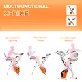 HOMCOM 2-in-1 Folding Exercise Bike with 8-Level Magnetic Resistance, Arm Resistance Band, Pulse Sensor, Orange - 7