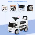 HOMCOM Compatible Kids Ride On Car Truck Mercedes Benz Licensed Toddler Foot To Floor Slider w/Under Seat Storage for 12 - 36 Months White - 7