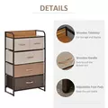 HOMCOM 5-Drawer Dresser Tower 3-Tier Storage Organizer with Steel Frame Wooden Top for Bedroom Hallway Closets - 6