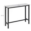 HOMCOM Rectangular Bar Table, Wood Effect Coffee Table for Small Space, Breakfast Dining, Kitchen, Industrial, White & Black - 3
