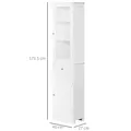 kleankin Bathroom Storage Cabinet with 3-tier Shelf Drawer Door, Floor Cabinet Free Standing Tall Slim Side Organizer Shelves, White - 3