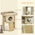 PawHut Cat Tree Tower for Indoor Cats Cat Scratching Post Climbing Activity Centre w/Jute Scratching Pad, Toy Ball, Cat House - Coffee - 5